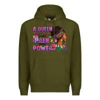 Army Green A queen will always turn pain into power Premium Hoodie - RanaPortraitStore