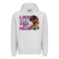 Dove Grey A queen will always turn pain into power Premium Hoodie - RanaPortraitStore
