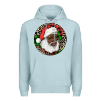 Blue Mist Afro Santa Christmas Premium Hoodie - RanaPortraitStore