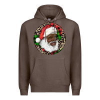 Coffee Afro Santa Christmas Premium Hoodie - RanaPortraitStore