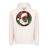 Pale Pink Afro Santa Christmas Premium Hoodie - RanaPortraitStore