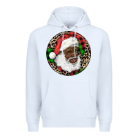 White Afro Santa Christmas Premium Hoodie - RanaPortraitStore