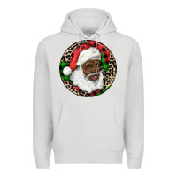 Dove Grey Afro Santa Christmas Premium Hoodie - RanaPortraitStore