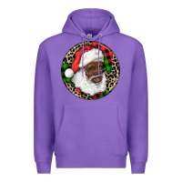 Purple Afro Santa Christmas Premium Hoodie - RanaPortraitStore