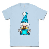 Dusty Blue winter gnome with gift Classic Tee - BundleAndBundleShop
