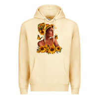 Pina Colada Afro American woman sunflowers Premium Hoodie - RanaPortraitStore