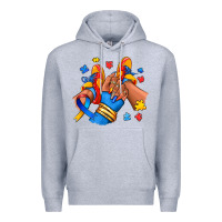 Heather Grey Autism afro girl sneakers Premium Hoodie - RanaPortraitStore