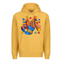 Mustard Autism afro girl sneakers Premium Hoodie - RanaPortraitStore