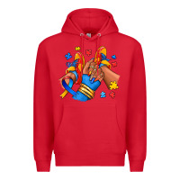 Red Autism afro girl sneakers Premium Hoodie - RanaPortraitStore
