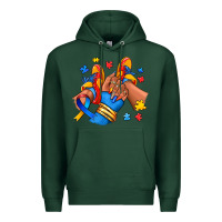 Sports Green Autism afro girl sneakers Premium Hoodie - RanaPortraitStore