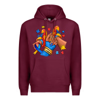 Burgundy Autism afro girl sneakers Premium Hoodie - RanaPortraitStore
