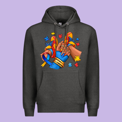 Autism Afro Girl Sneakers Premium Hoodie Designed By Ranaportraitstore