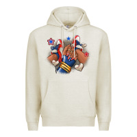 Oatmeal Heather Baseball afro girl sneakers Premium Hoodie - RanaPortraitStore