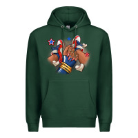 Sports Green Baseball afro girl sneakers Premium Hoodie - RanaPortraitStore