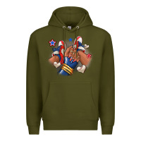 Army Green Baseball afro girl sneakers Premium Hoodie - RanaPortraitStore