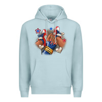 Blue Mist Baseball afro girl sneakers Premium Hoodie - RanaPortraitStore