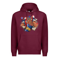 Burgundy Baseball afro girl sneakers Premium Hoodie - RanaPortraitStore
