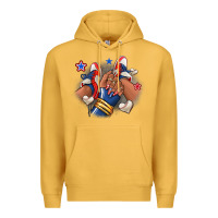 Mustard Baseball afro girl sneakers Premium Hoodie - RanaPortraitStore