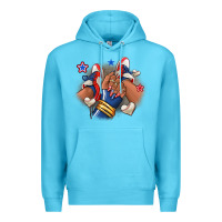 Ocean Blue Baseball afro girl sneakers Premium Hoodie - RanaPortraitStore