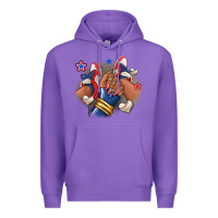 Purple Baseball afro girl sneakers Premium Hoodie - RanaPortraitStore
