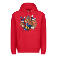 Red Baseball afro girl sneakers Premium Hoodie - RanaPortraitStore