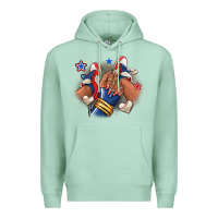 Seafoam Baseball afro girl sneakers Premium Hoodie - RanaPortraitStore