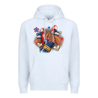 White Baseball afro girl sneakers Premium Hoodie - RanaPortraitStore