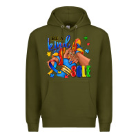 Army Green Be a kind sole Autism afro girl sneakers Premium Hoodie - RanaPortraitStore