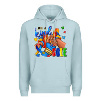 Blue Mist Be a kind sole Autism afro girl sneakers Premium Hoodie - RanaPortraitStore