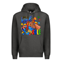 Charcoal Heather Be a kind sole Autism afro girl sneakers Premium Hoodie - RanaPortraitStore