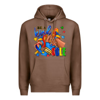 Chestnut Be a kind sole Autism afro girl sneakers Premium Hoodie - RanaPortraitStore
