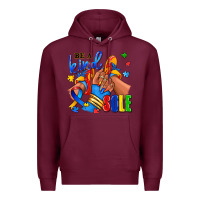 Burgundy Be a kind sole Autism afro girl sneakers Premium Hoodie - RanaPortraitStore