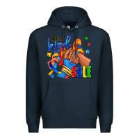 Navy Be a kind sole Autism afro girl sneakers Premium Hoodie - RanaPortraitStore
