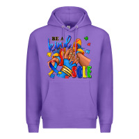 Purple Be a kind sole Autism afro girl sneakers Premium Hoodie - RanaPortraitStore