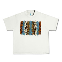 Pistachio tool leather leopard cowhide backround Urban Heavy Tee - RanaPortraitStore
