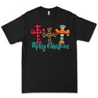 Black merry Christmas cross Premium Tee - CowhideDigitalArt