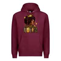 Burgundy Birthday queen afro girl Premium Hoodie - RanaPortraitStore