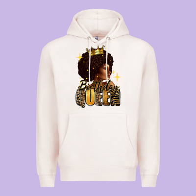 Birthday Queen Afro Girl Premium Hoodie Designed By Ranaportraitstore