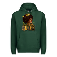 Sports Green Birthday queen afro girl Premium Hoodie - RanaPortraitStore