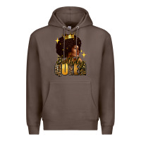 Coffee Birthday queen afro girl Premium Hoodie - RanaPortraitStore