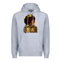 Heather Grey Birthday queen afro girl Premium Hoodie - RanaPortraitStore