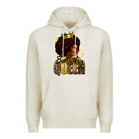 Oatmeal Heather Birthday queen afro girl Premium Hoodie - RanaPortraitStore