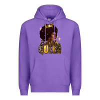 Purple Birthday queen afro girl Premium Hoodie - RanaPortraitStore