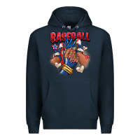 Navy Baseball life afro girl sneakers Premium Hoodie - RanaPortraitStore
