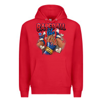 Red Baseball life afro girl sneakers Premium Hoodie - RanaPortraitStore
