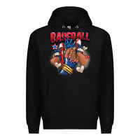 Black Baseball life afro girl sneakers Premium Hoodie - RanaPortraitStore