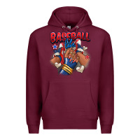 Burgundy Baseball life afro girl sneakers Premium Hoodie - RanaPortraitStore