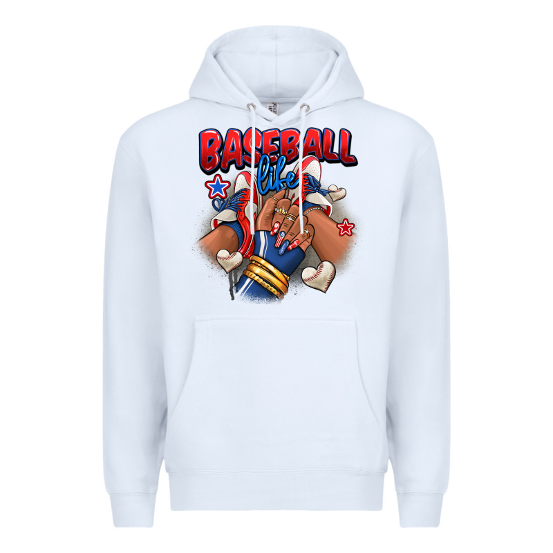 Baseball Life Afro Girl Sneakers Premium Hoodie by RanaPortraitStore | Teevron