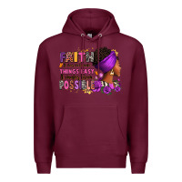 Burgundy Faith it does not make things easy Premium Hoodie - RanaPortraitStore
