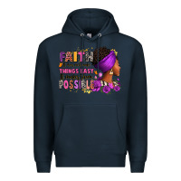 Navy Faith it does not make things easy Premium Hoodie - RanaPortraitStore